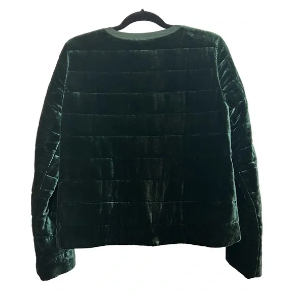 Eileen Fisher Emerald Green Fully Lined Quilted Zip Front Jacket Sz.S/P
